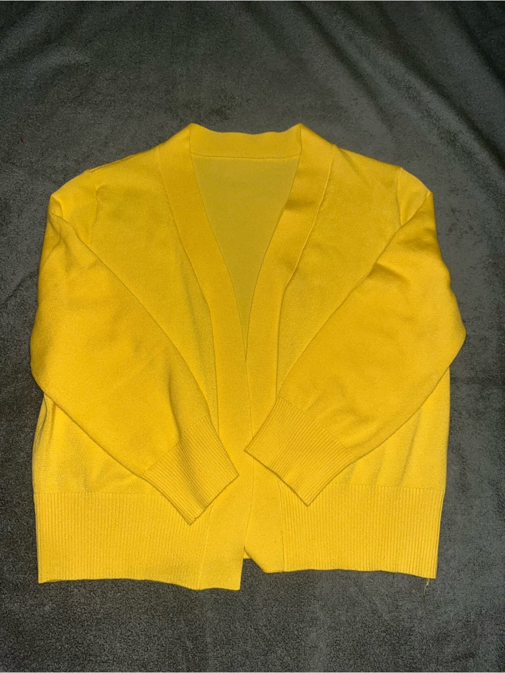 Yellow Women's Open-Front Sweater Cardigan